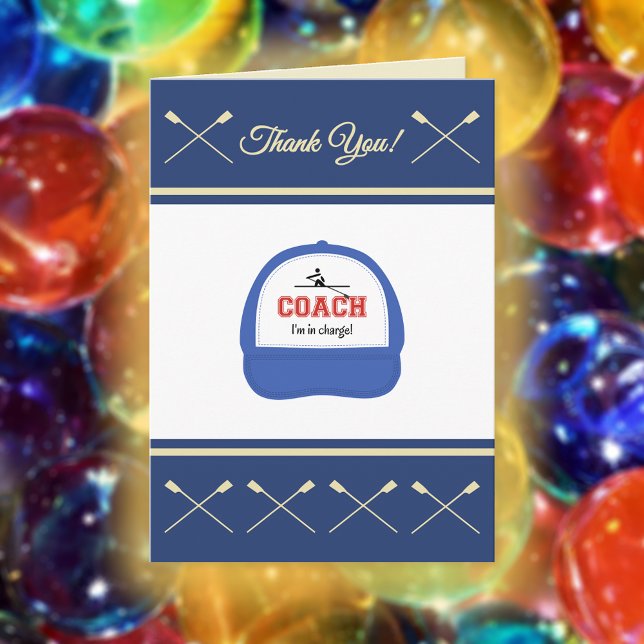 Carte De Remerciements Rowing coach sport thank you (Créateur téléchargé)