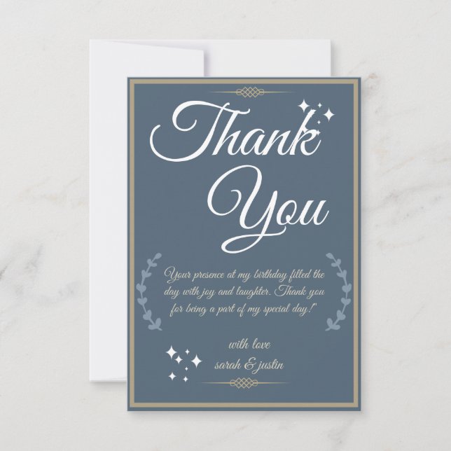 Carte De Remerciements Royal Blue Birthday Bash ! (Devant)