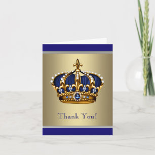 Carte De Remerciements Royal Navy Blue and Gold Thank You Cards