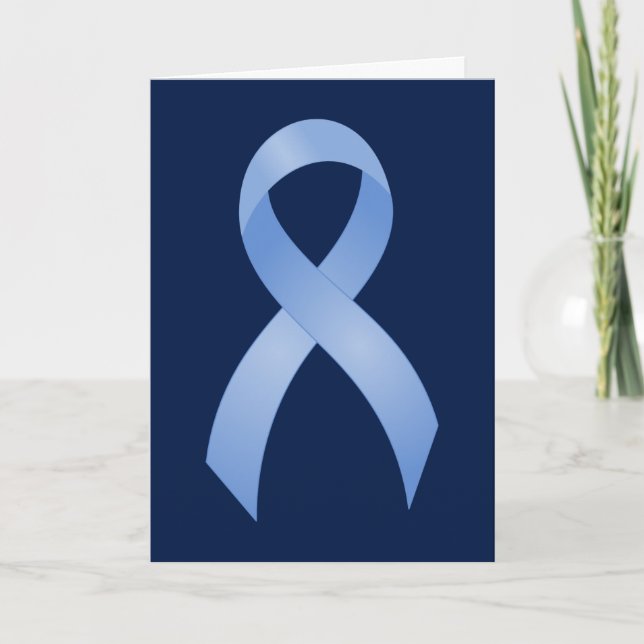 Carte De Remerciements Ruban bleu-clair de cancer de la prostate (Devant)