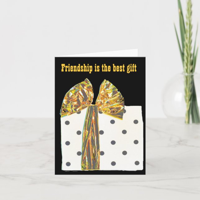 Carte De Remerciements Ruban d'or Inspirational Friendship Poem (Devant)