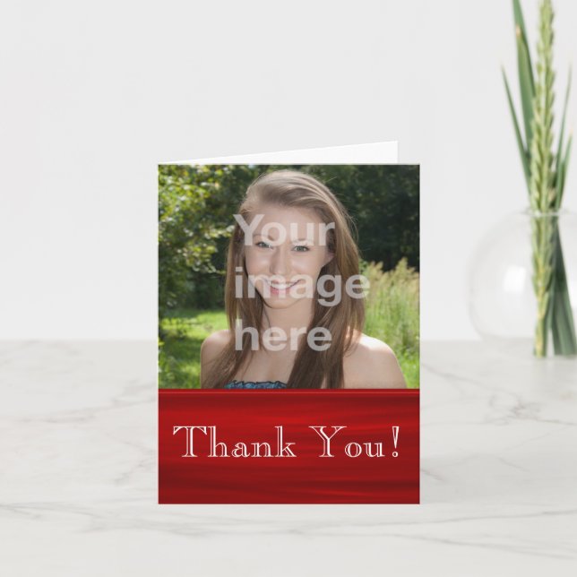 Carte De Remerciements Ruby Red Photo Thank you Note Card (Devant)