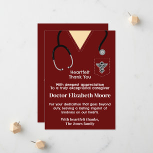 Carte de remerciements Ruby Red Scrubs