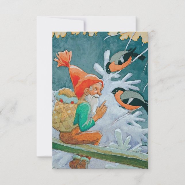 Carte De Remerciements Rudolf Koivu "Noël et les oiseaux" (Devant)