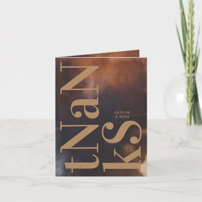 Carte De Remerciements Rust Art Gros Monogramme Moderne Bold Simple Maria (Devant)