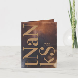 Carte De Remerciements Rust Art Gros Monogramme Moderne Bold Simple Maria