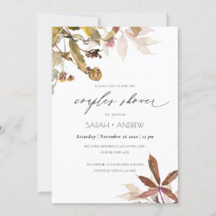 Carte De Remerciements Rust Orange Fall Tree Branche Couples Douche Invit