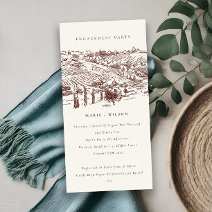 Carte De Remerciements Rust Winery Mountain Croquis Fiançailles Invitatio