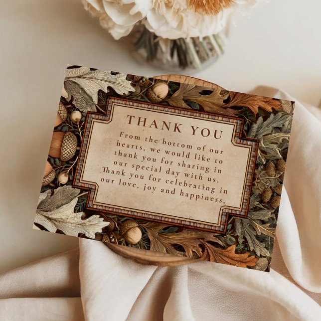 Carte De Remerciements Rustic Acorn Woodland Wedding (Créateur téléchargé)