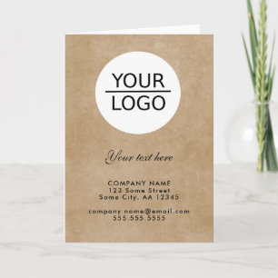Carte De Remerciements Rustic Ajoutez votre logo avec Custom Text Company
