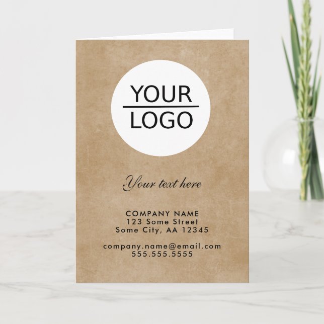 Carte De Remerciements Rustic Ajoutez votre logo avec Custom Text Company (Devant)