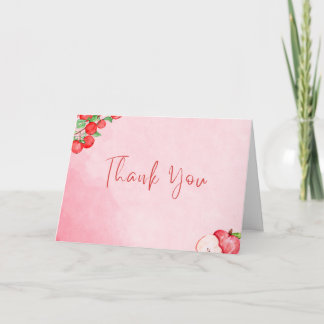 Carte De Remerciements Rustic Apple Thank You Card – Red Watercolor
