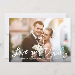 Carte De Remerciements Rustic Baby's Breath Love and Thanks Mariage Photo