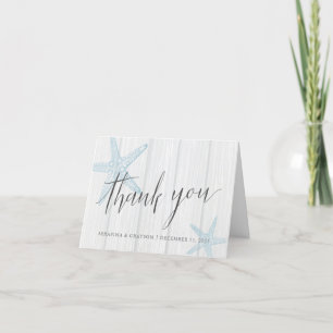 Carte De Remerciements Rustic Beach Wedding Starfish