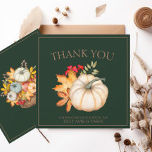 Rustic Emerald Green Automne Citrouille Mariage