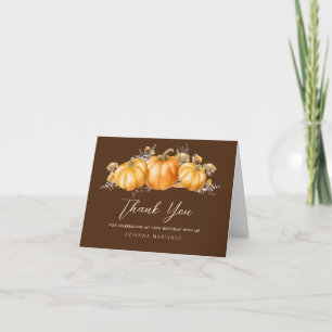 Carte De Remerciements Rustic Fall Citrouille Photo 50th Birthday Folded
