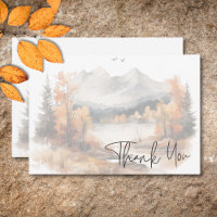 Rustic Fall Mountain Scene Mariage d'aquarelle