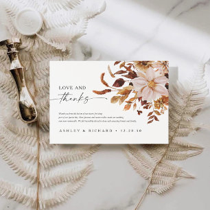 Carte De Remerciements Rustic Fall quitte Mariage