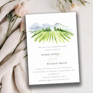 Carte De Remerciements Rustic Green Winery Vineyard Fiançailles Invitatio