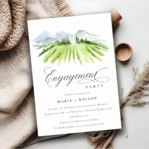 Carte De Remerciements Rustic Green Winery Vineyard Fiançailles Invitatio