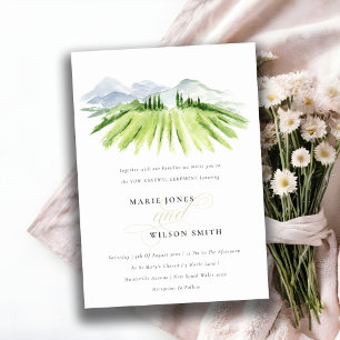 Carte De Remerciements Rustic Green Winery Vineyard Vow Renouvellement In