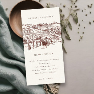 Carte De Remerciements Rustic Rust Winery Mountain Croquis Mariage Invita