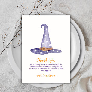 Carte De Remerciements Rustic Star Little Boo Sorcière Casquette Baby sho