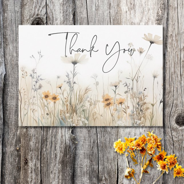 Carte De Remerciements Rustic Summer Field de Mariage Fleur sauvage (Créateur téléchargé)