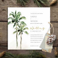 Rustic Tropical Beach Palm Trees Mariage Inviter