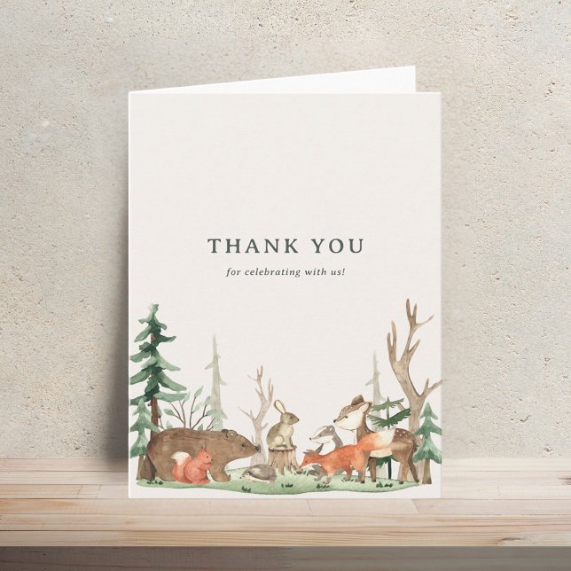 Carte De Remerciements Rustic Winter Woodland Baby Shower (Créateur téléchargé)