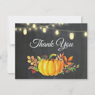 Carte de remerciements rustique d'automne de