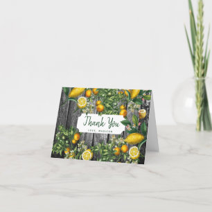Carte de remerciements rustique du jardin d'agrume