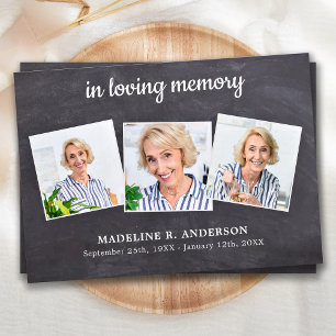 Carte De Remerciements Rustique En Mémoire Amoureuse 3 Photo Sympathy Fun