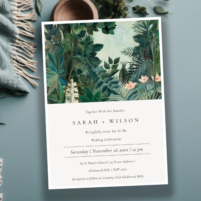 Carte De Remerciements Rustique Exotique Tropical Rainforest Wedding Invi (Créateur téléchargé)