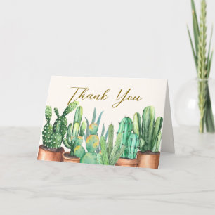 Carte De Remerciements Rustique moderne Désert Cactus Baby shower de jard