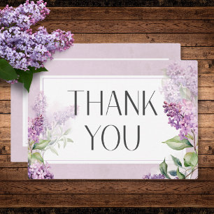 Carte De Remerciements Rustique romantique violet & Mariage Lilacs Sage