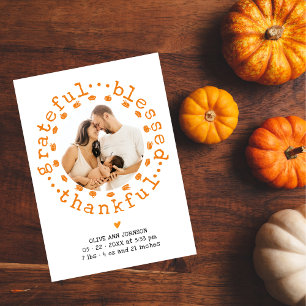 Carte De Remerciements Rustique Thanksgiving Baby shower