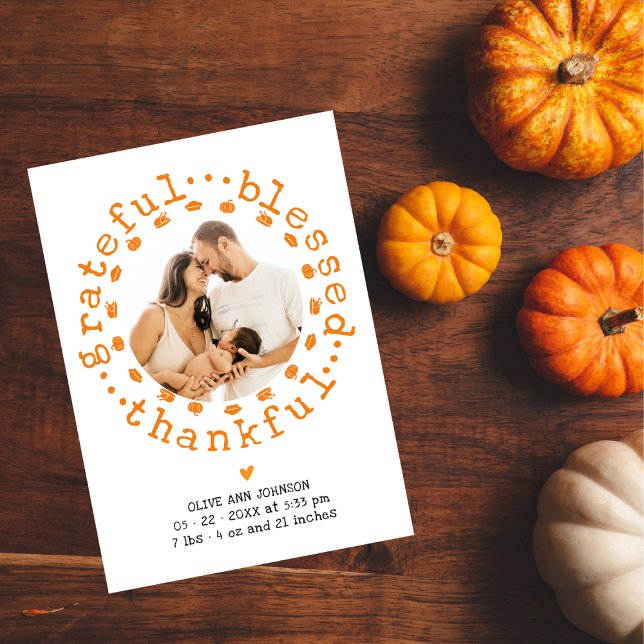Carte De Remerciements Rustique Thanksgiving Baby shower (Créateur téléchargé)