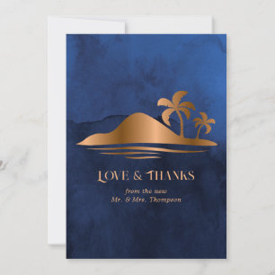 Carte De Remerciements Rustique Tropical Mystic Island Mariage