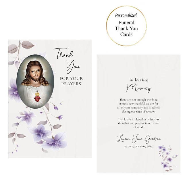 Carte De Remerciements Sacré Coeur de Jésus (Créateur téléchargé)