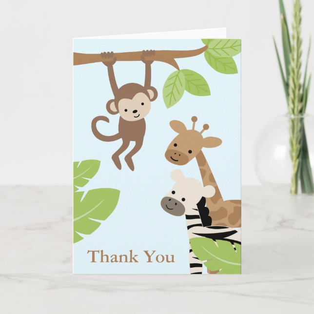 Carte De Remerciements Safari amis Anniversaire (Devant)