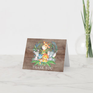 Carte De Remerciements Safari Jungle Baby Shower Thank You Note