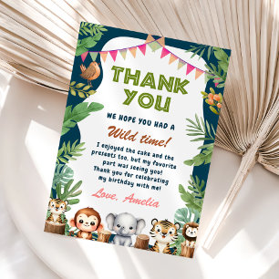 Carte De Remerciements Safari Wild One 1er anniversaire
