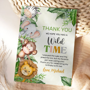 Carte De Remerciements Safari Wild Un Anniversaire