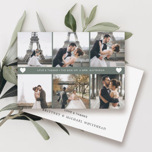 Carte De Remerciements Sage de collage photo simple et moderne