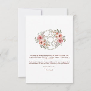 Carte De Remerciements Sage Fleur Pentacle Anniversaire Silencieux