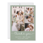 Sage Green Four Photo Collage Script Mariage