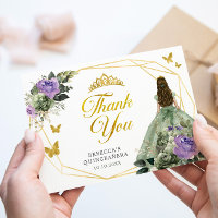 Sage Green Purple Princesse Quinceañera