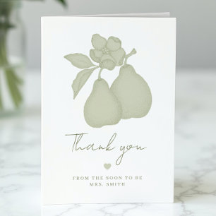 Carte De Remerciements Sage Vert Mariage Parfait Poire Shower