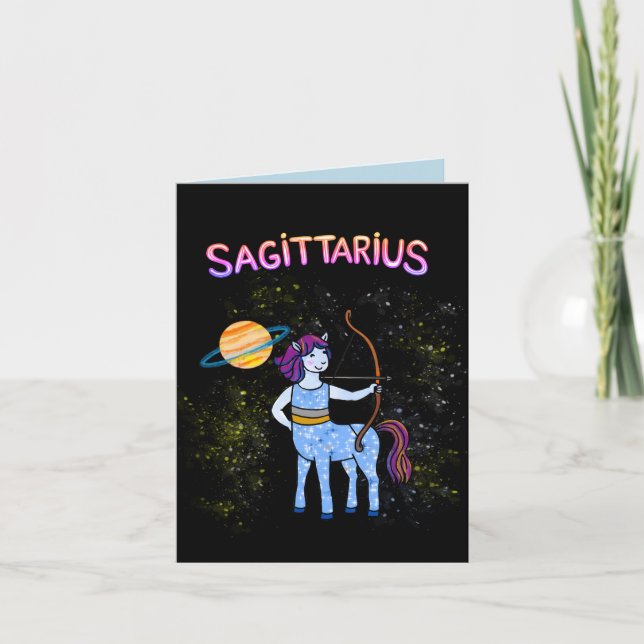 Carte De Remerciements Sagittaire anniversaire Zodiac (Devant)